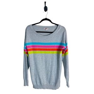 Arizona Jean Co. Striped Sweater Gray Women’s Size Large Excellent EUC